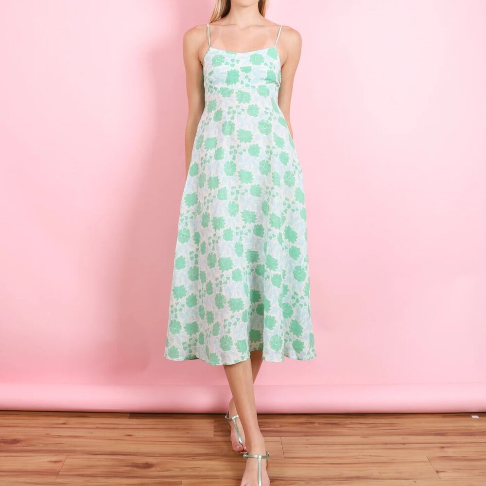 Hannah Artwear Floral Print midi dress Mint